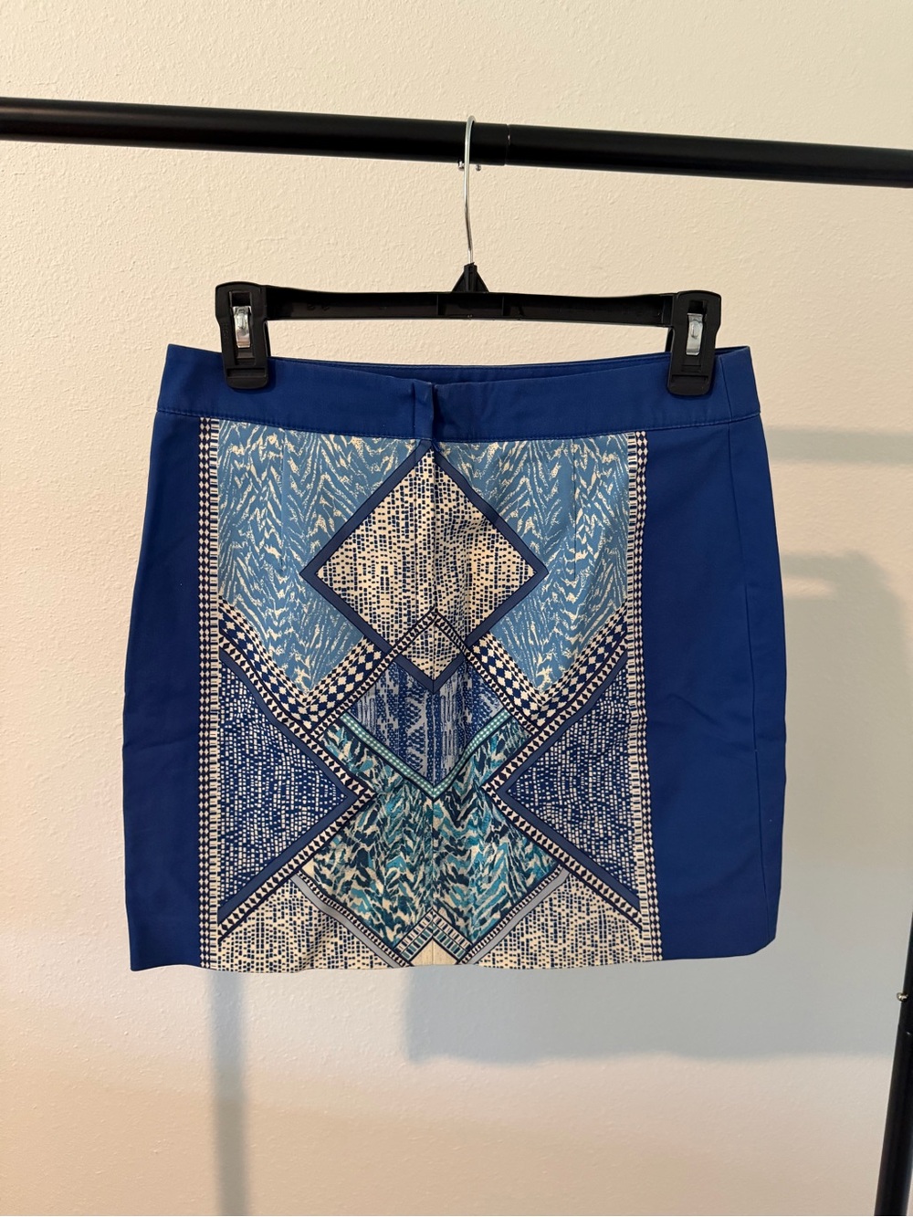 Blue Pattern Mini Skirt